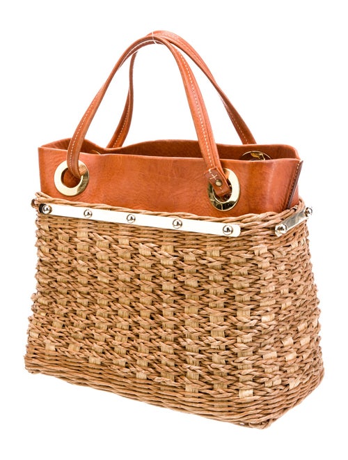 Oscar de la Renta Straw Top Handle Bag