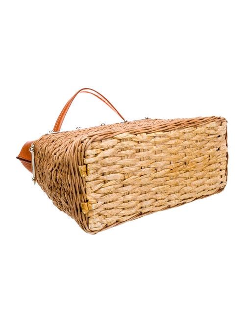 Oscar de la Renta Straw Top Handle Bag