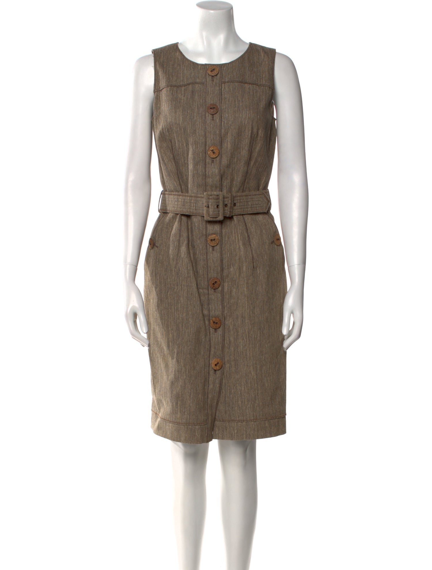 Oscar de la Renta Crew Neck Knee-Length Dress