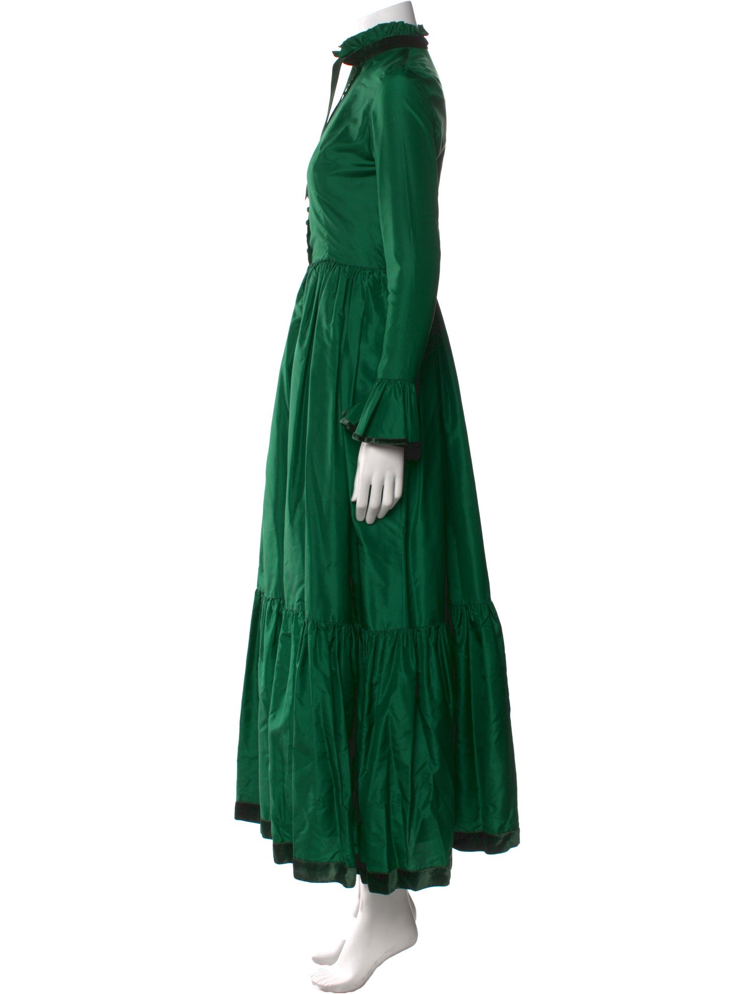 Oscar de la Renta V-Neck Long Dress