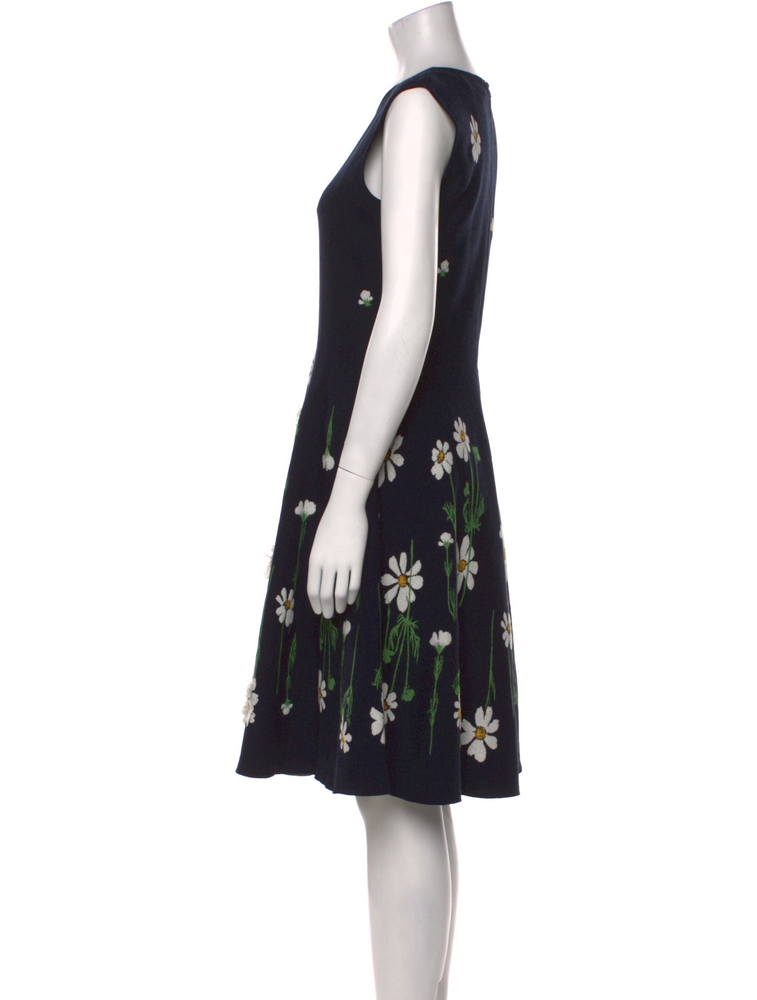Oscar de la Renta Floral Print Knee-Length Dress