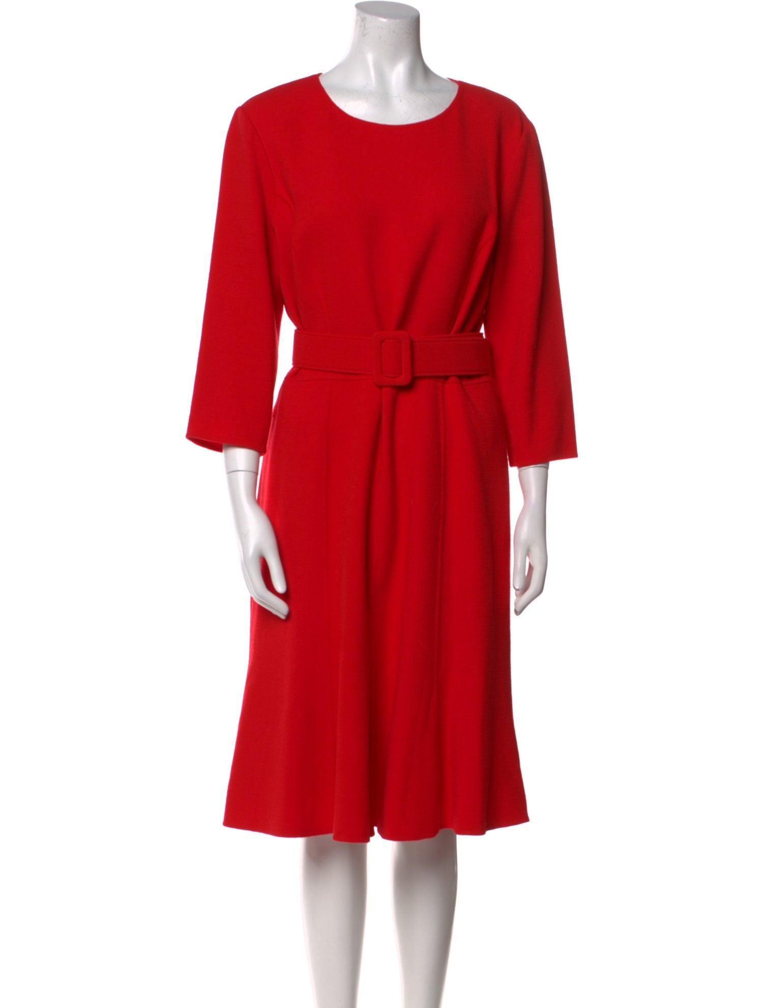 Oscar de la Renta Virgin Wool Midi Length Dress