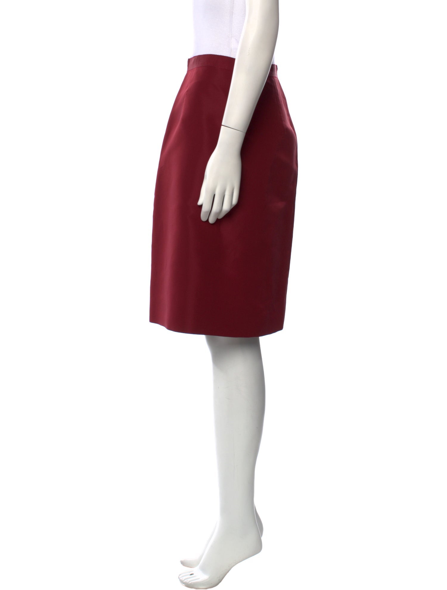 Oscar de la Renta Grosgrain Trim Knee-Length Skirt