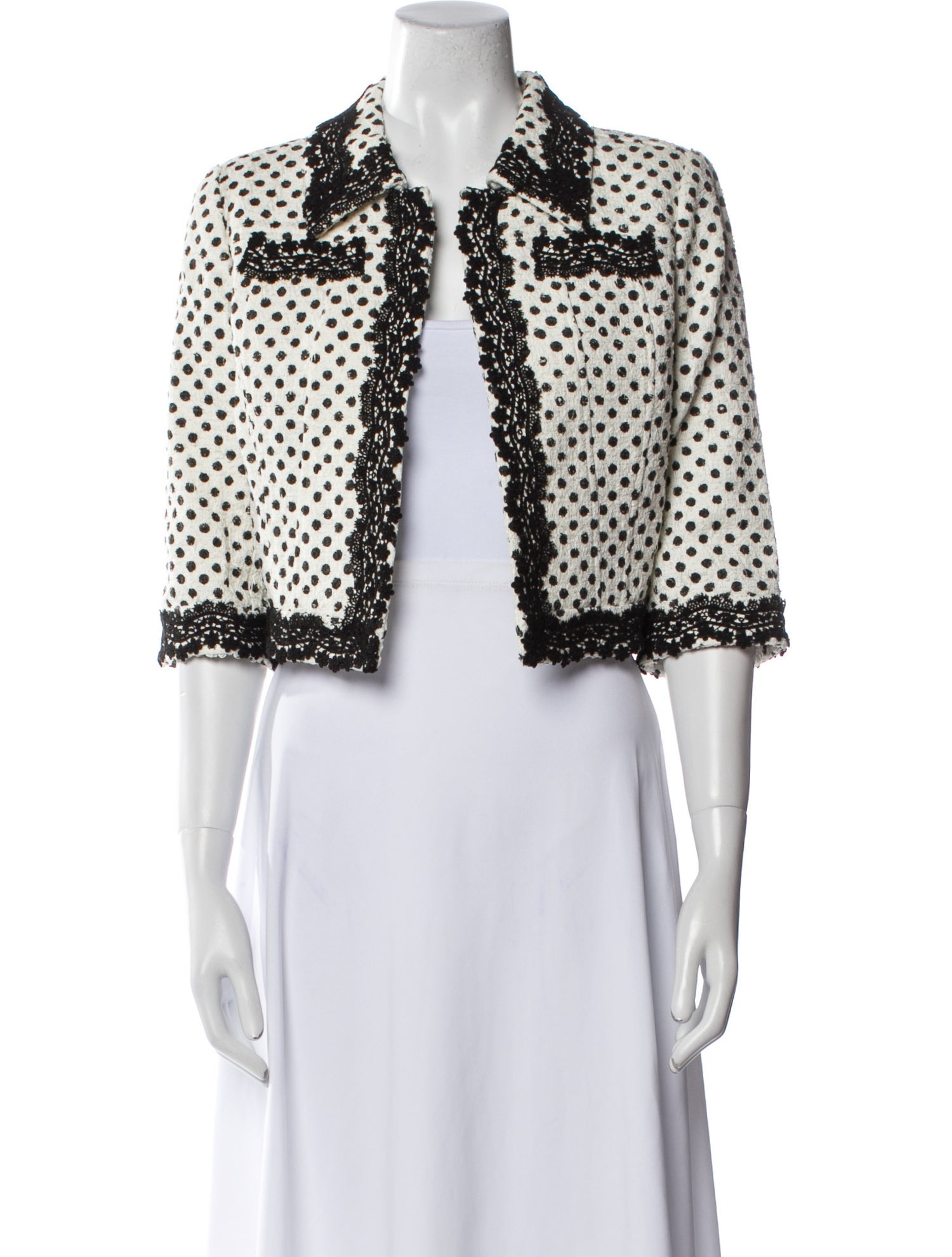 Oscar de la Renta Polka Dot Print Bolero
