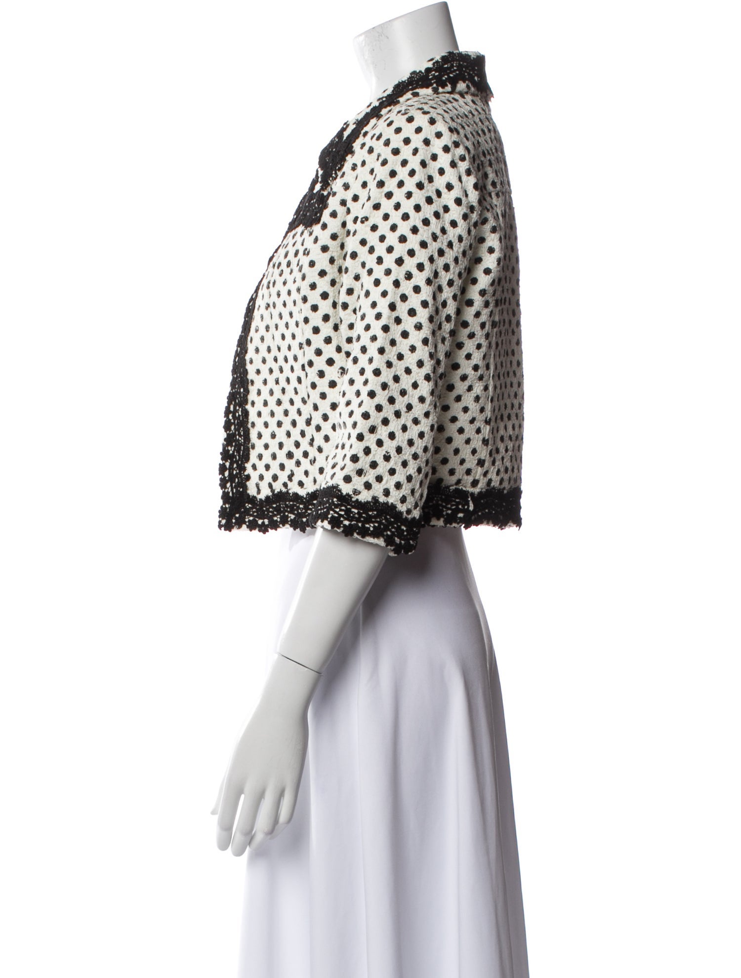 Oscar de la Renta Polka Dot Print Bolero