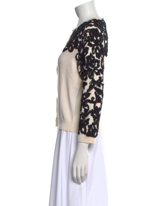 Oscar de la Renta Virgin Wool Printed Sweater