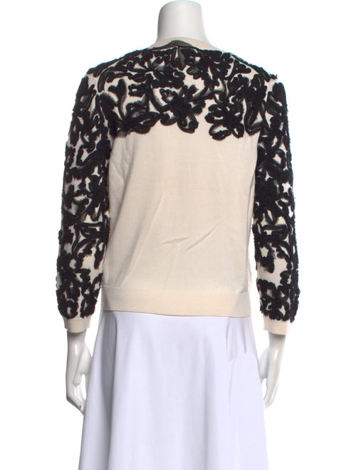 Oscar de la Renta Virgin Wool Printed Sweater