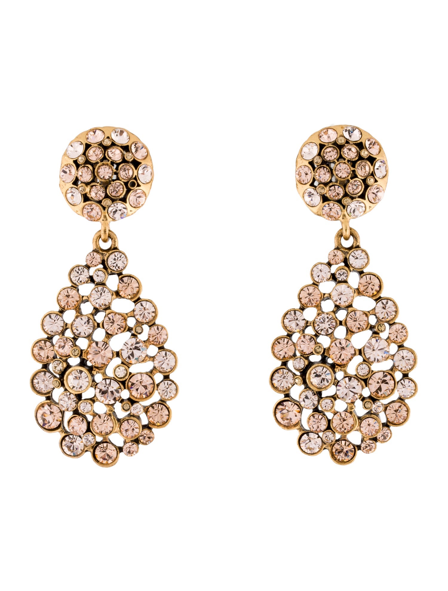 Oscar de la Renta Classic Crystal Teardrop Clip-On Earrings
