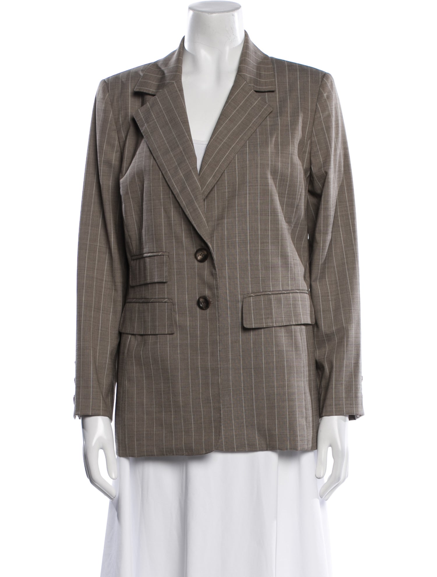 Oscar de la Renta Wool Striped Blazer