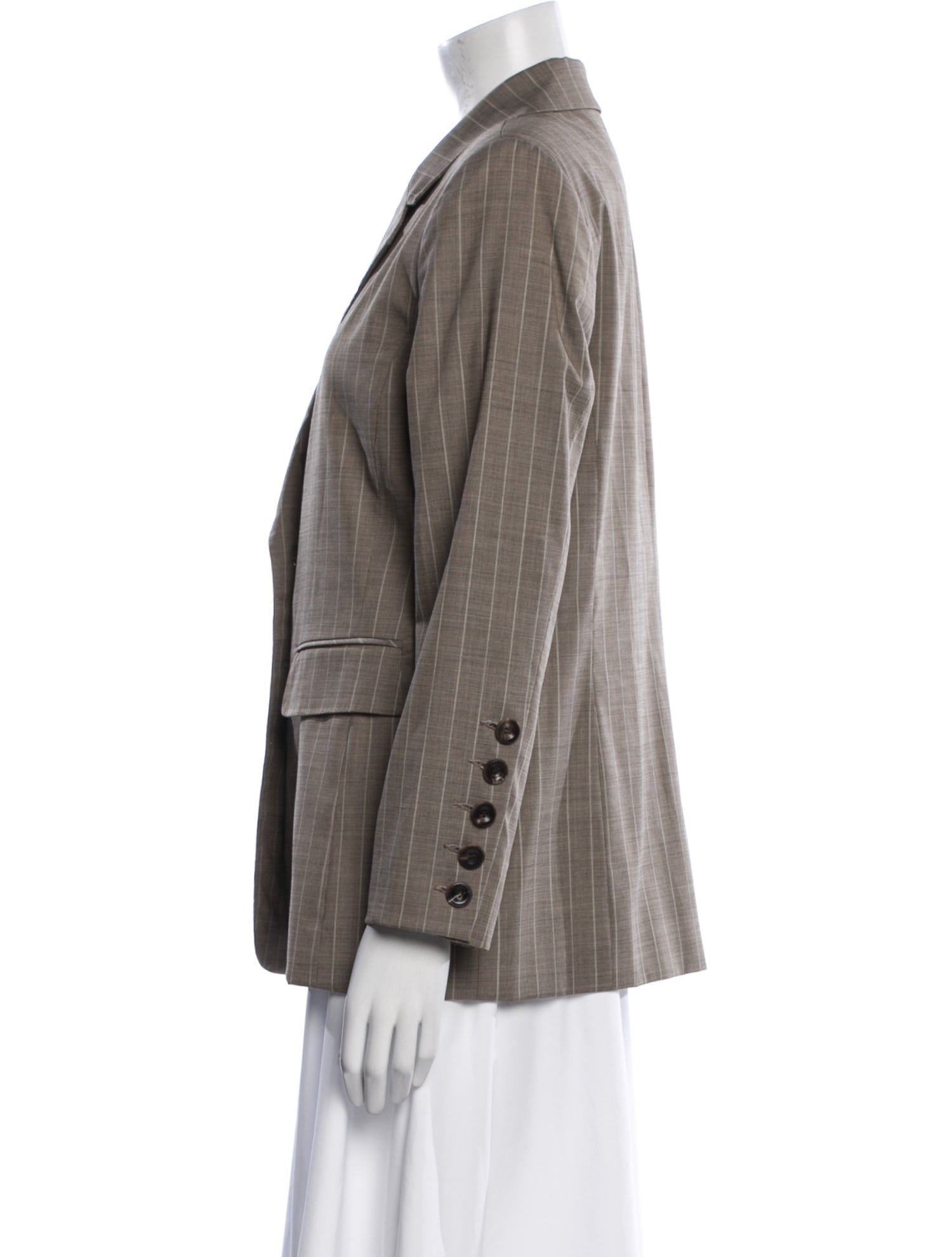 Oscar de la Renta Wool Striped Blazer