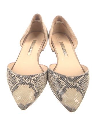 Oscar de la Renta Embossed Leather D'Orsay Flats