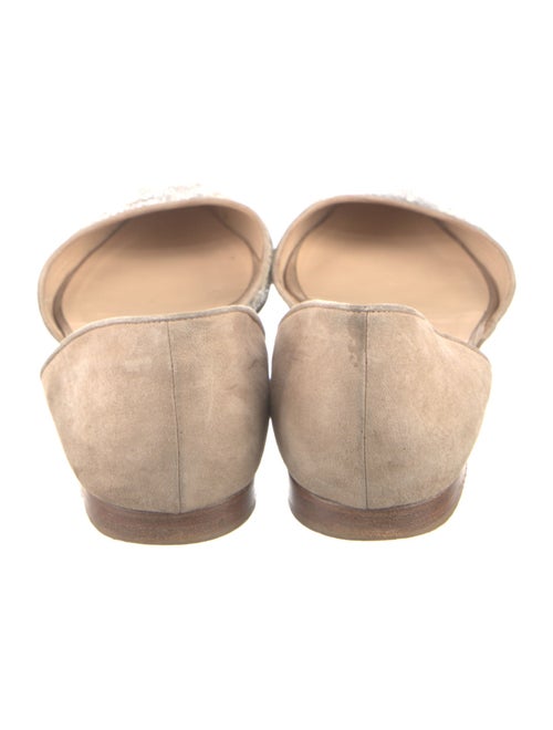 Oscar de la Renta Embossed Leather D'Orsay Flats