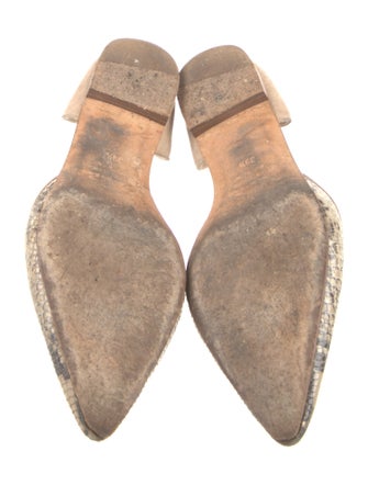 Oscar de la Renta Embossed Leather D'Orsay Flats