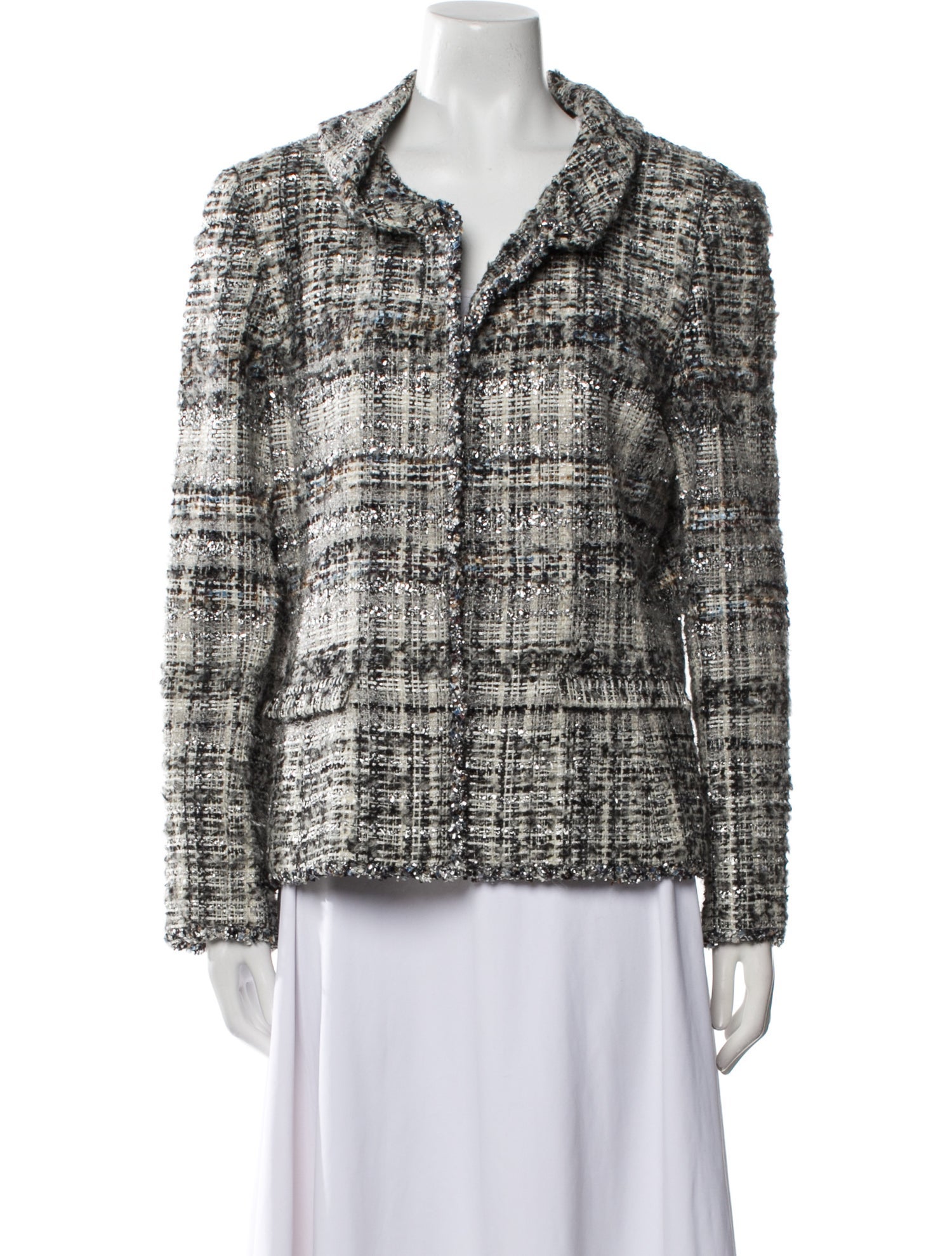 Oscar de la Renta Wool Tweed Pattern Evening Jacket