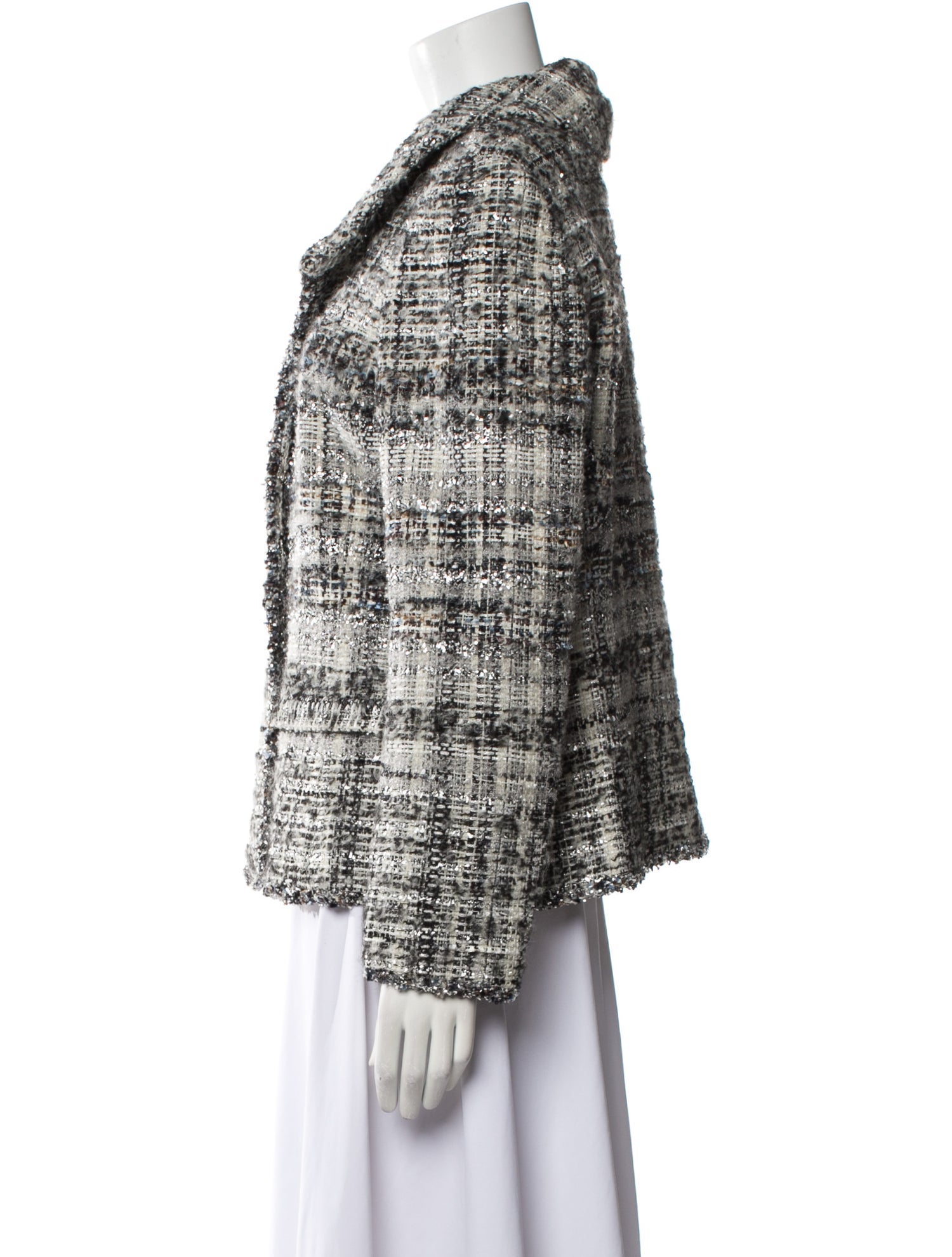 Oscar de la Renta Wool Tweed Pattern Evening Jacket