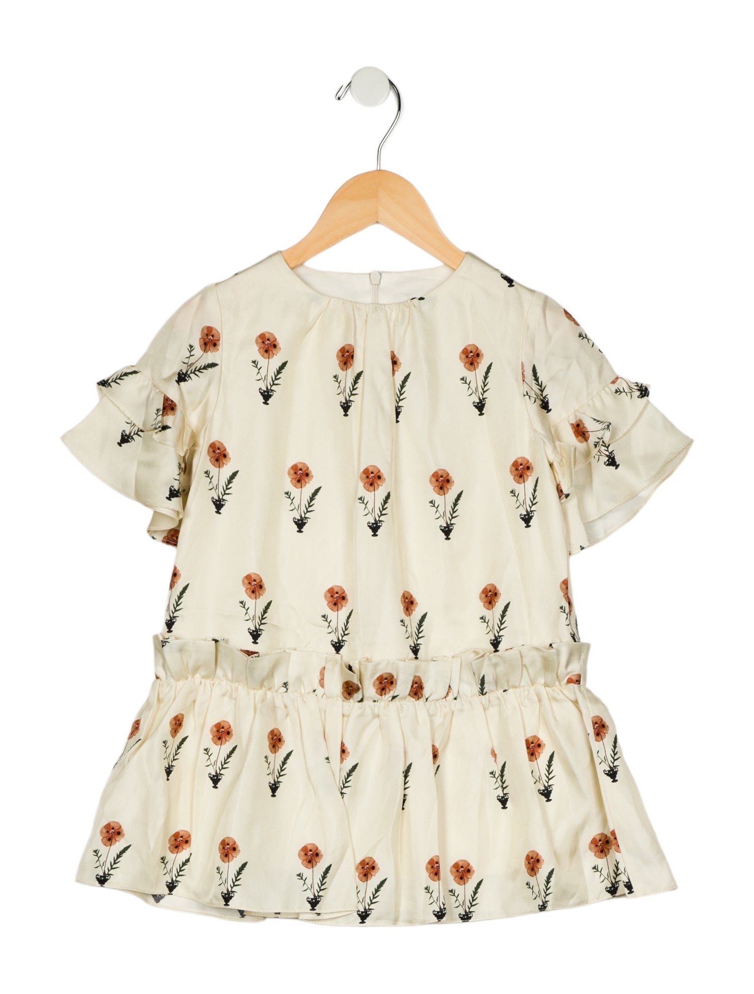 Oscar de la Renta Toddler Girls' Silk Floral Print Dress