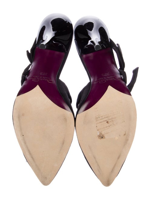 Oscar de la Renta Suede Bow Accents Slides