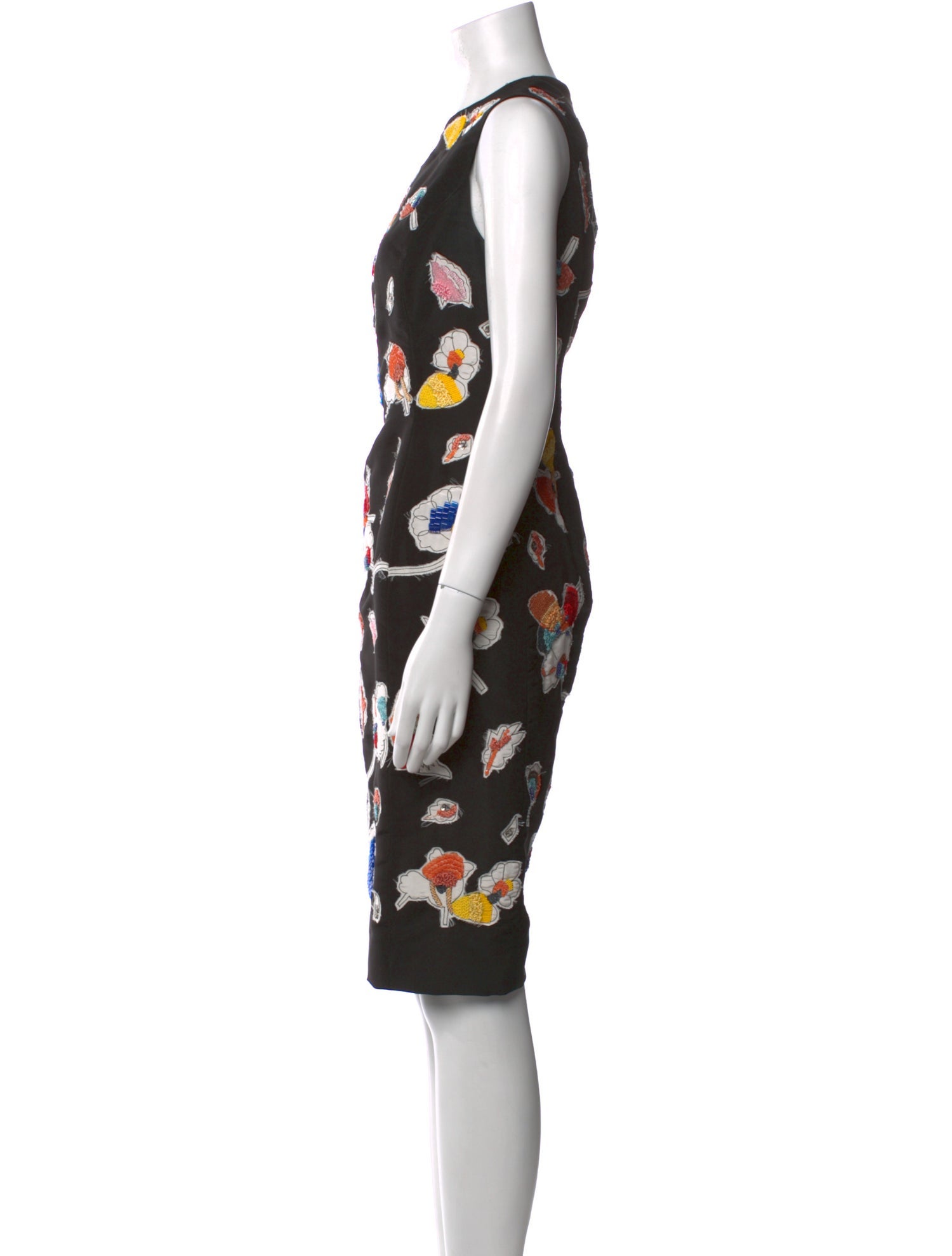 Oscar de la Renta Silk Midi Length Dress