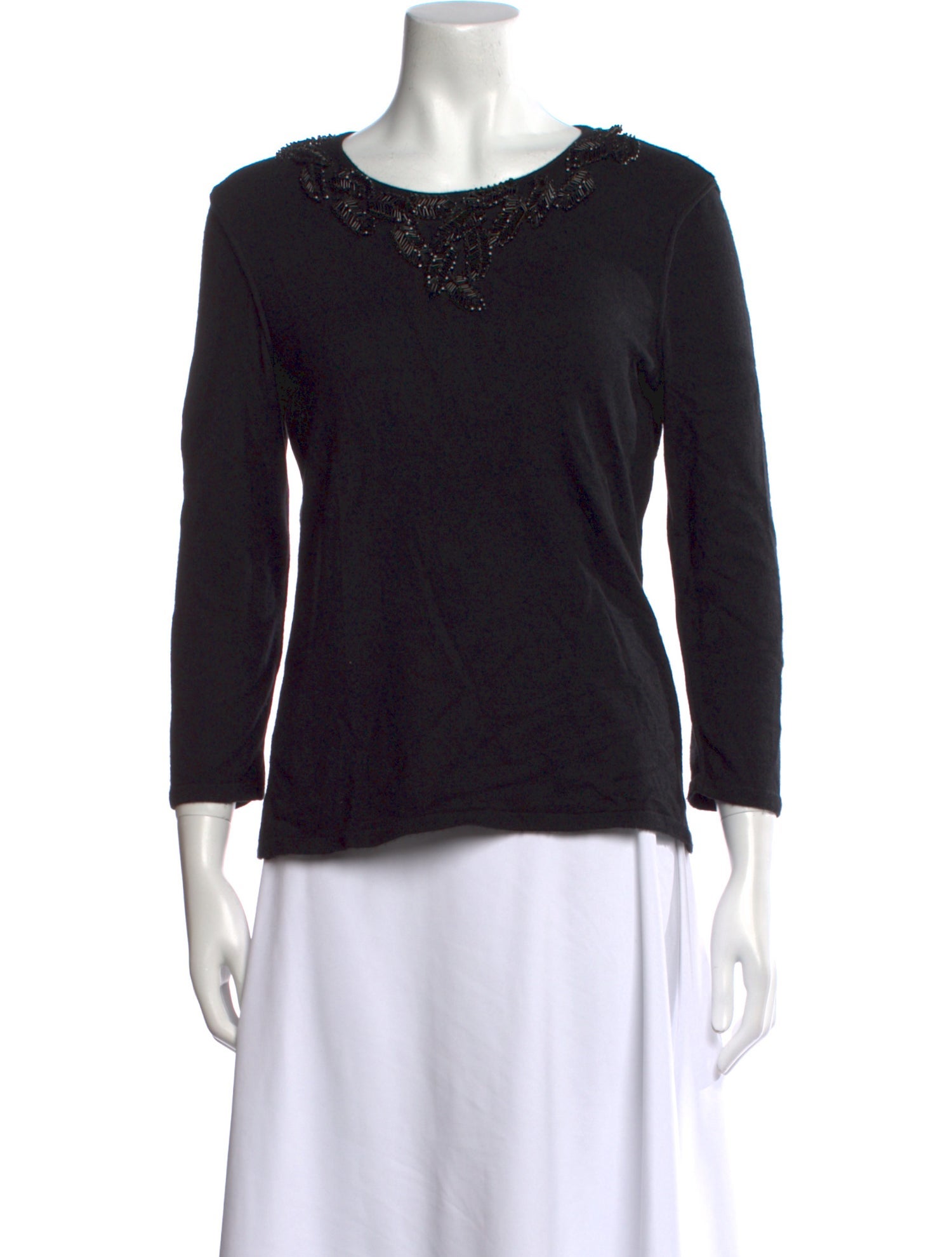 Oscar de la Renta Cashmere Scoop Neck Sweater
