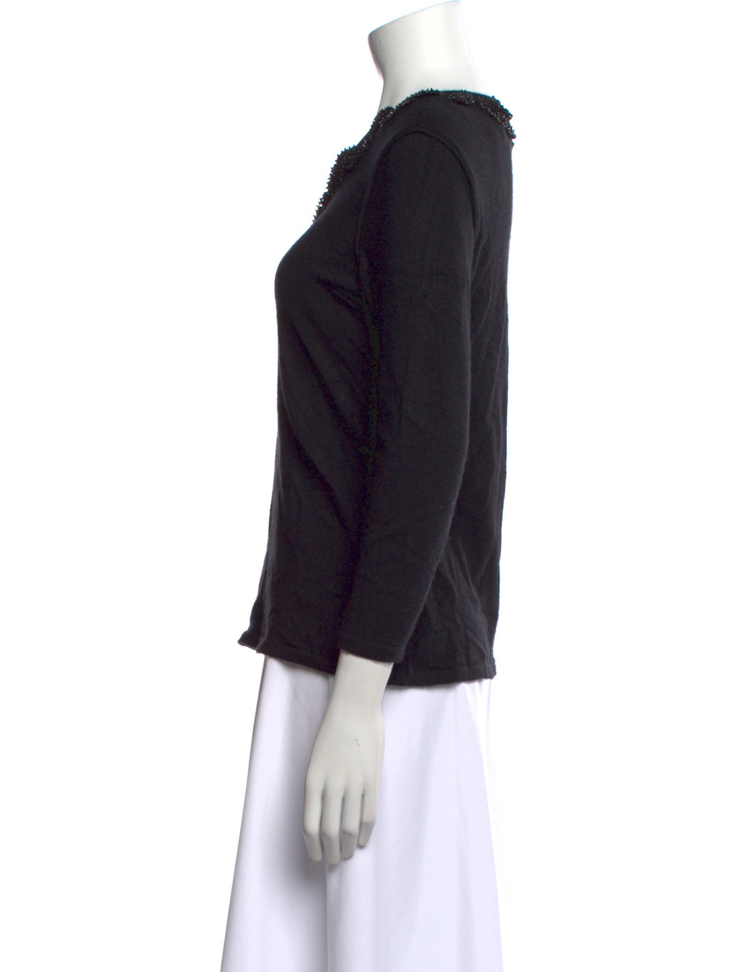 Oscar de la Renta Cashmere Scoop Neck Sweater