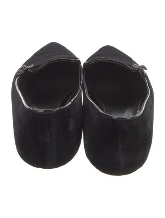 Oscar de la Renta Velvet Crystal Embellishments Loafers