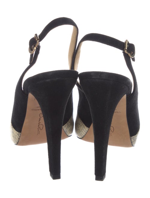 Oscar de la Renta Suede Printed Slingback Pumps