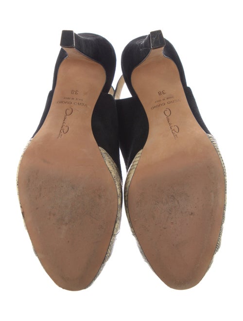Oscar de la Renta Suede Printed Slingback Pumps