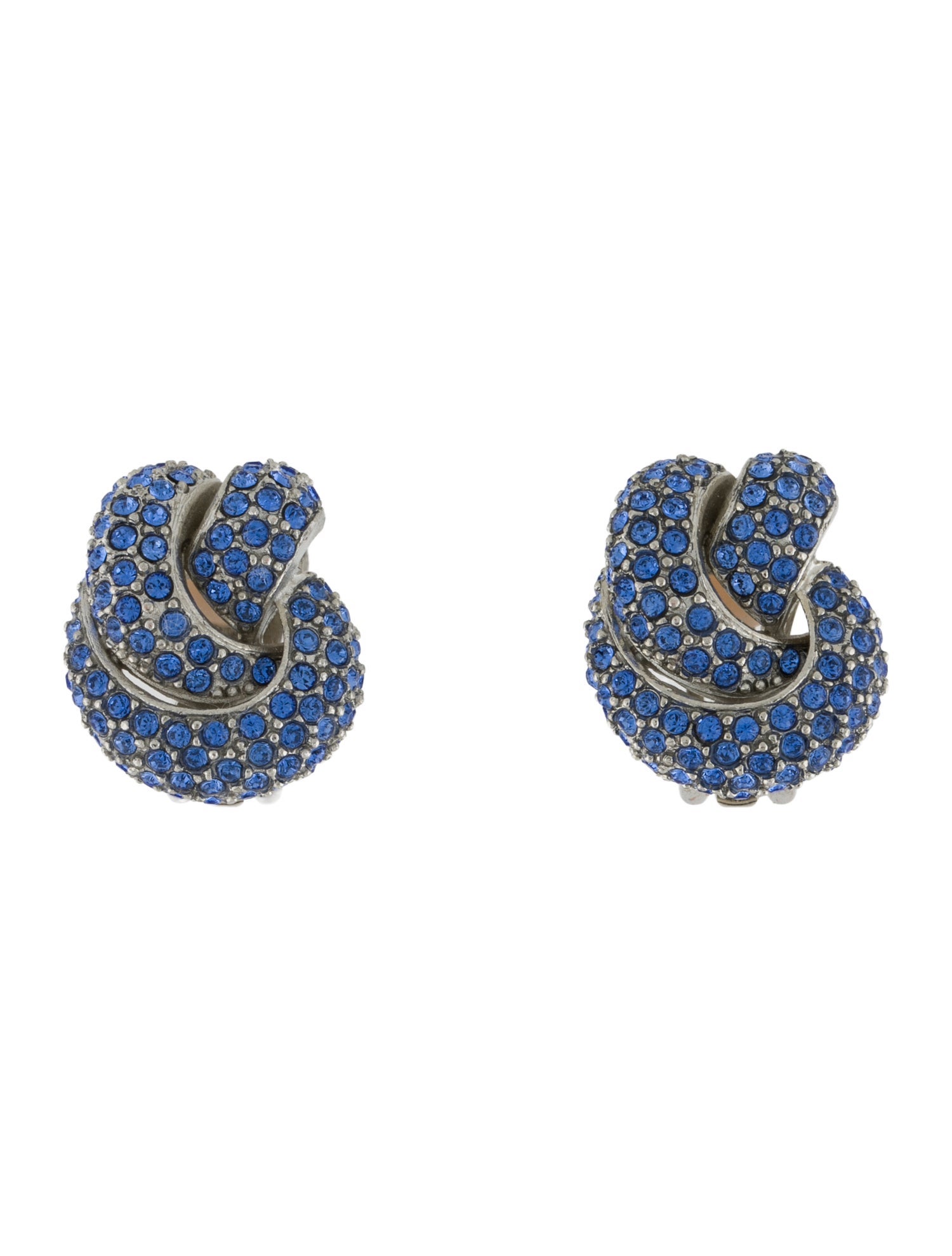 Oscar de la Renta Crystal Love Knot Clip-On Earrings