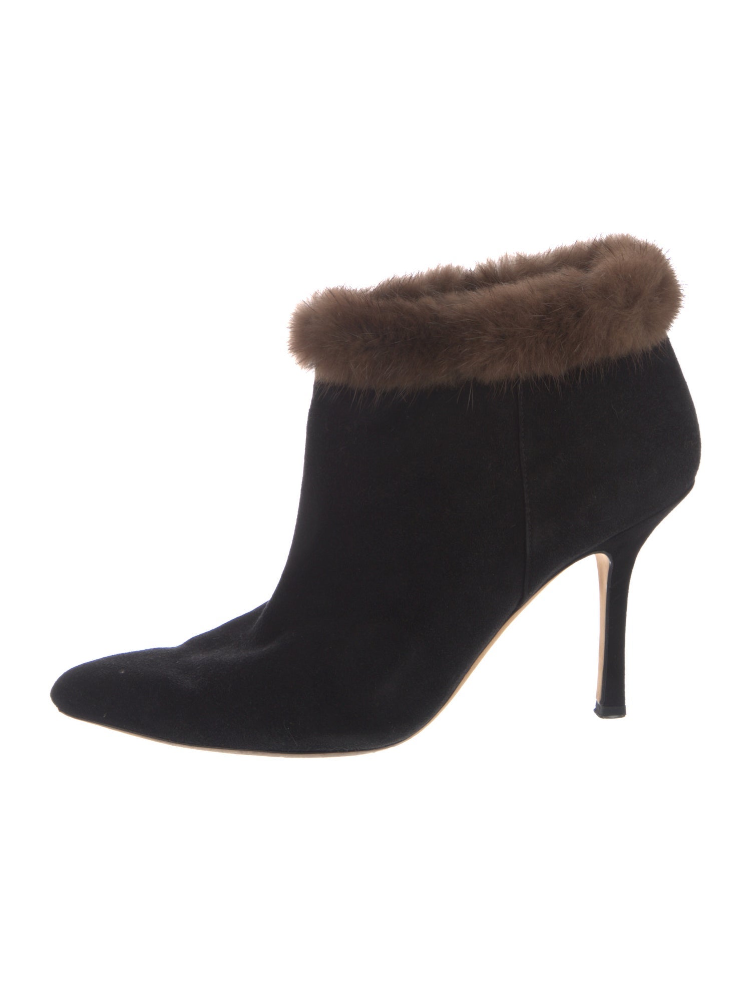 Oscar de la Renta Suede Fur Trim Boots