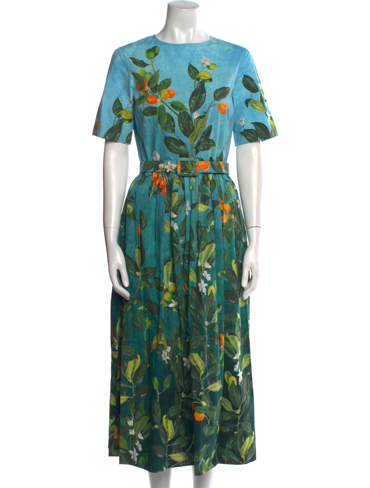 Oscar de la Renta Floral Print Long Dress