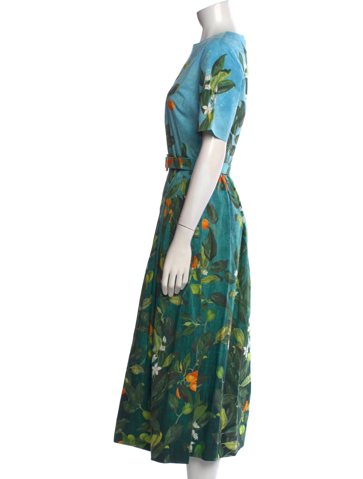 Oscar de la Renta Floral Print Long Dress