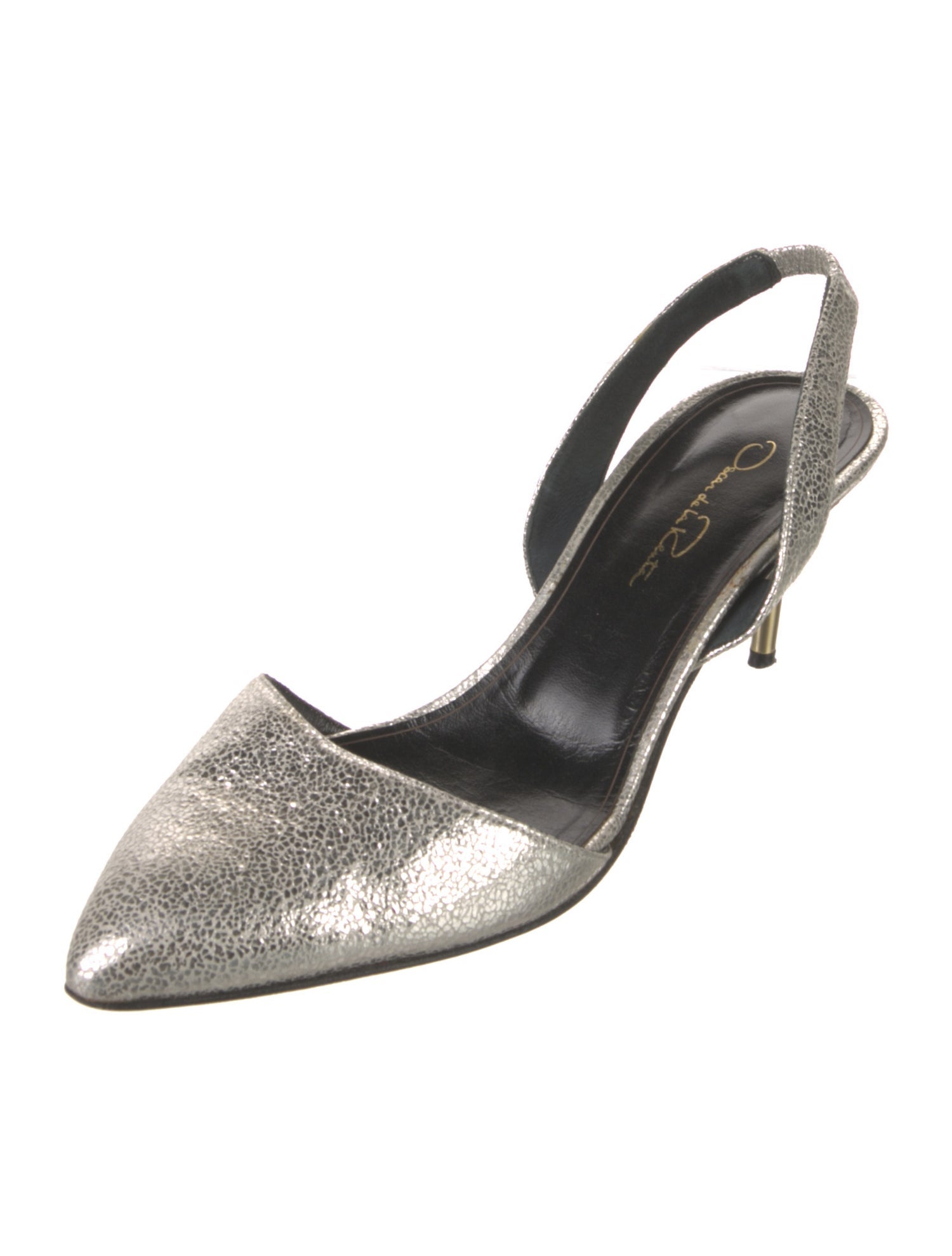 Oscar de la Renta Leather Slingback Pumps
