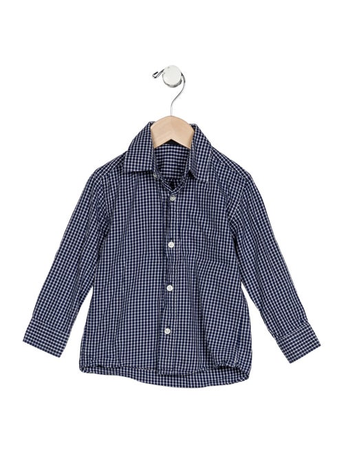Oscar de la Renta Toddler Boys' Patterned Long Sleeve Button Up