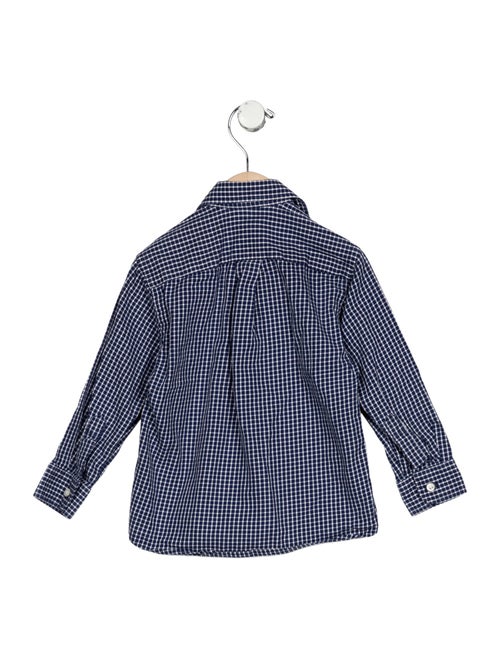 Oscar de la Renta Toddler Boys' Patterned Long Sleeve Button Up