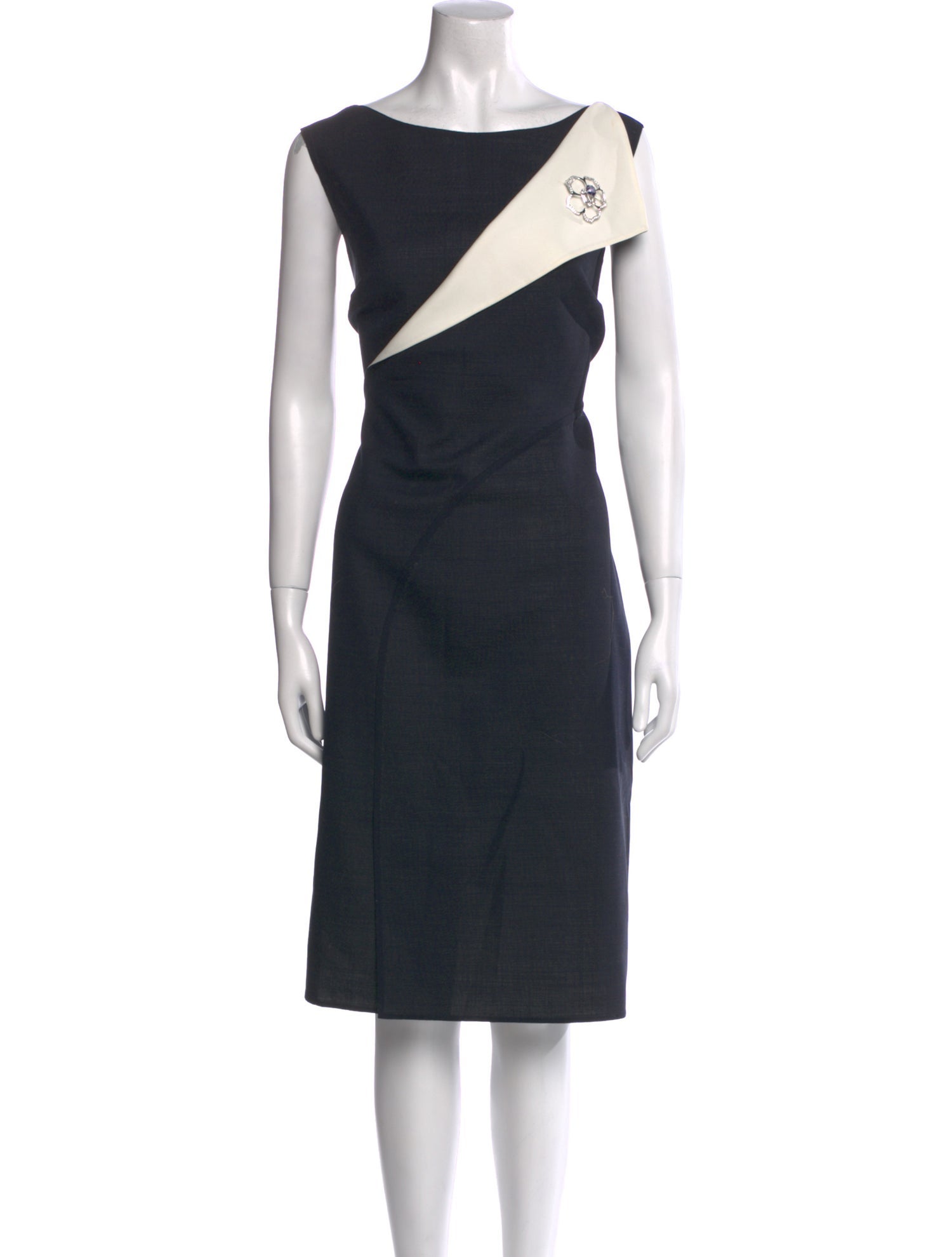 Oscar de la Renta Virgin Wool Midi Length Dress