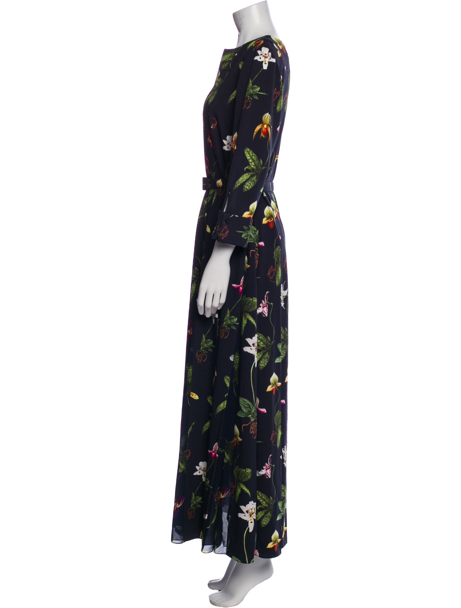 Oscar de la Renta Floral Print Long Dress