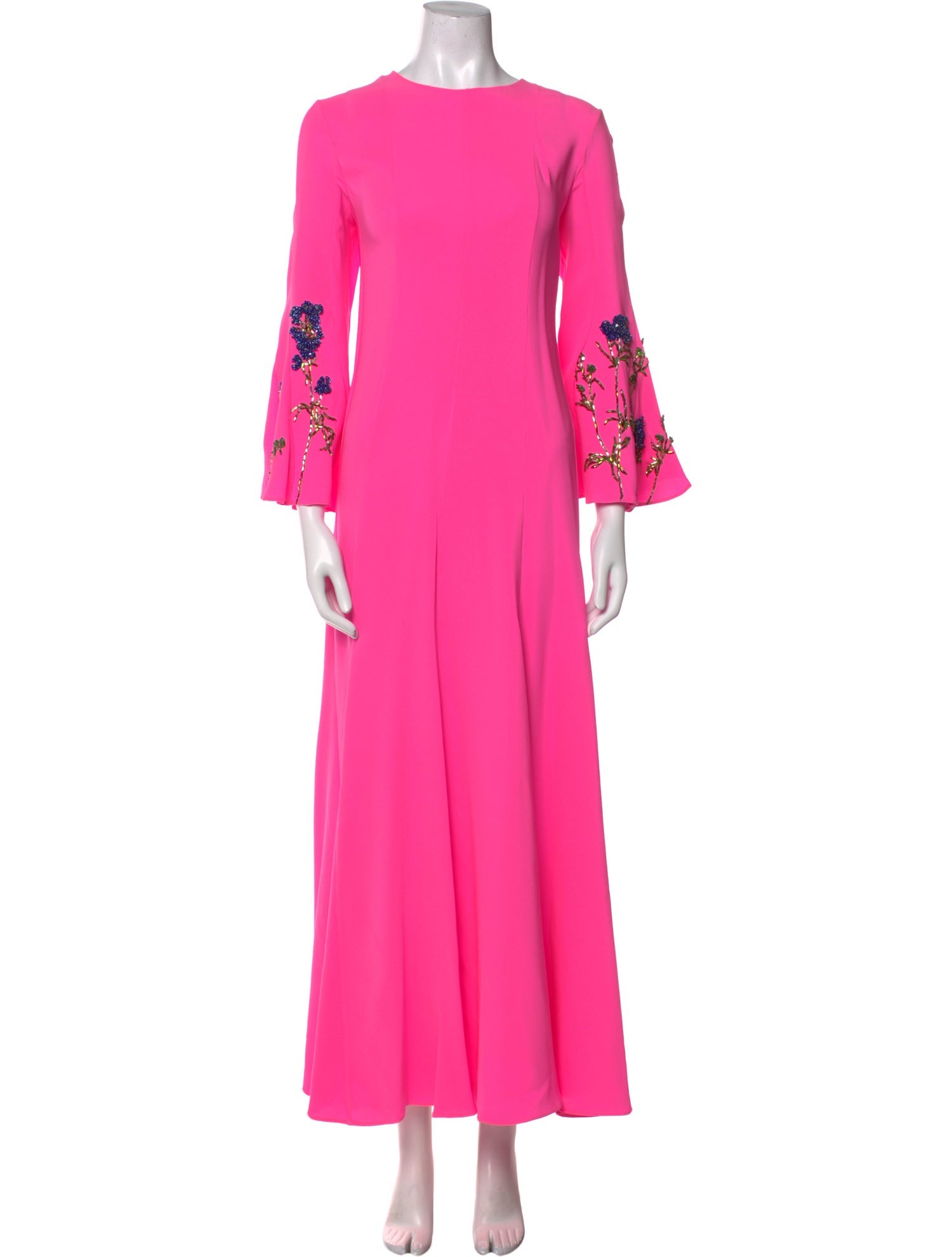Oscar de la Renta Crew Neck Long Dress