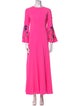 Oscar de la Renta Crew Neck Long Dress