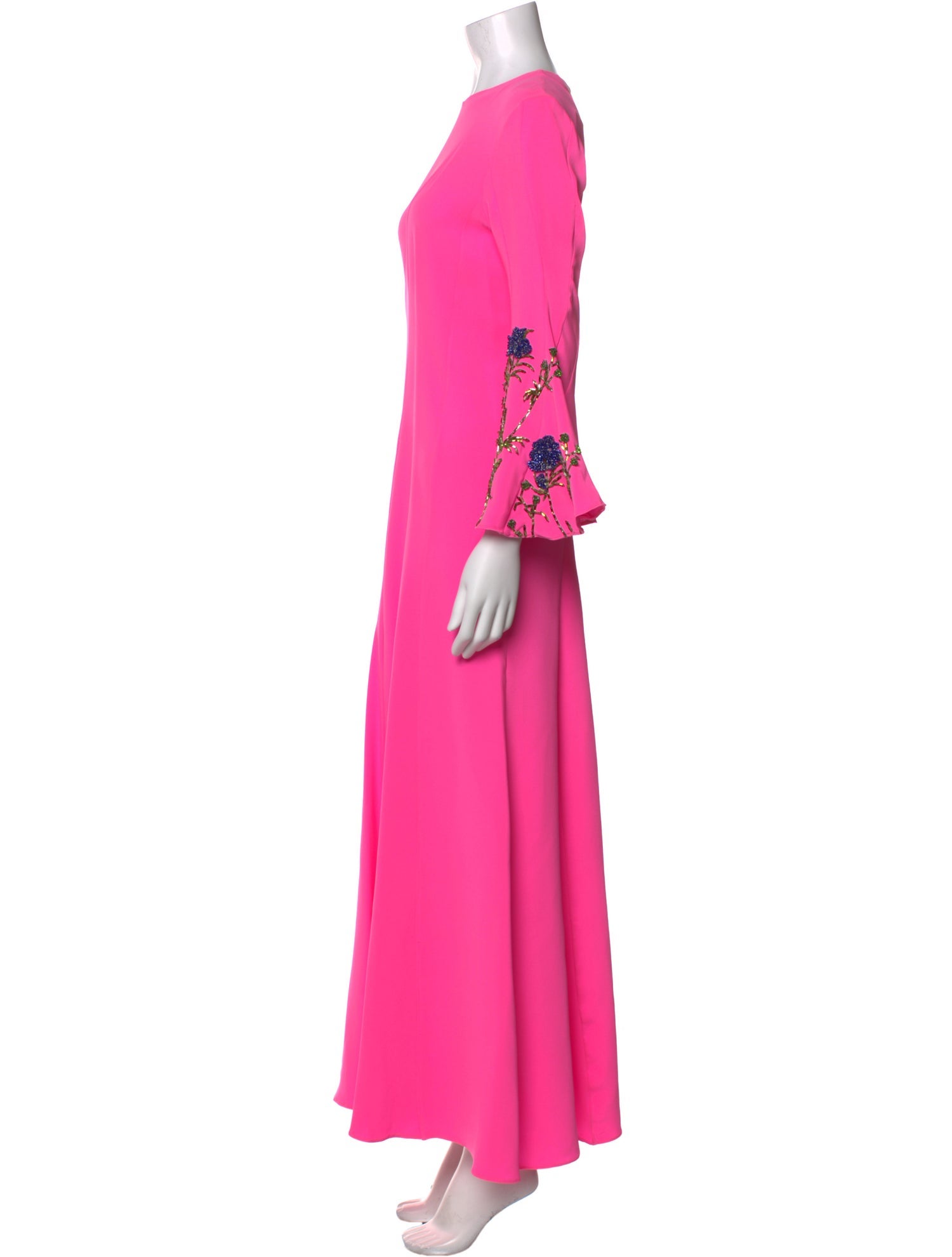 Oscar de la Renta Crew Neck Long Dress