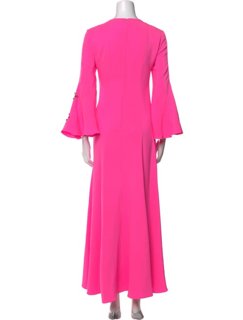 Oscar de la Renta Crew Neck Long Dress