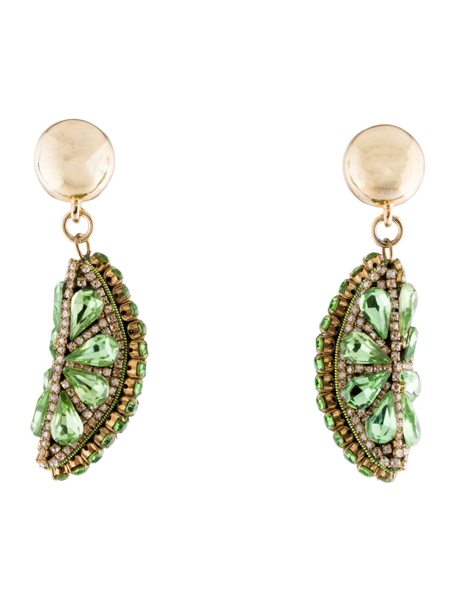 Oscar de la Renta Crystal Fruit Wedge Drop Clip-On Earrings