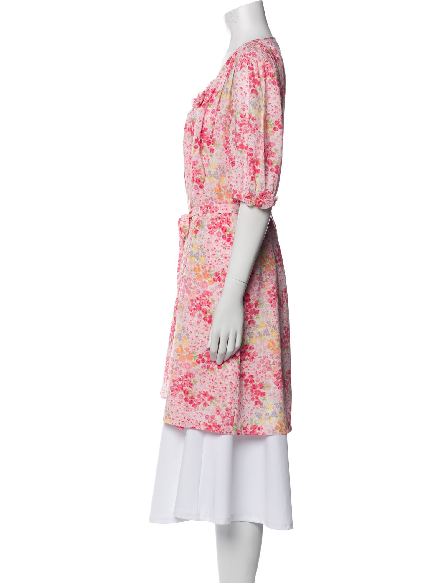 Oscar de la Renta Printed Embroidered Accent Nightgown