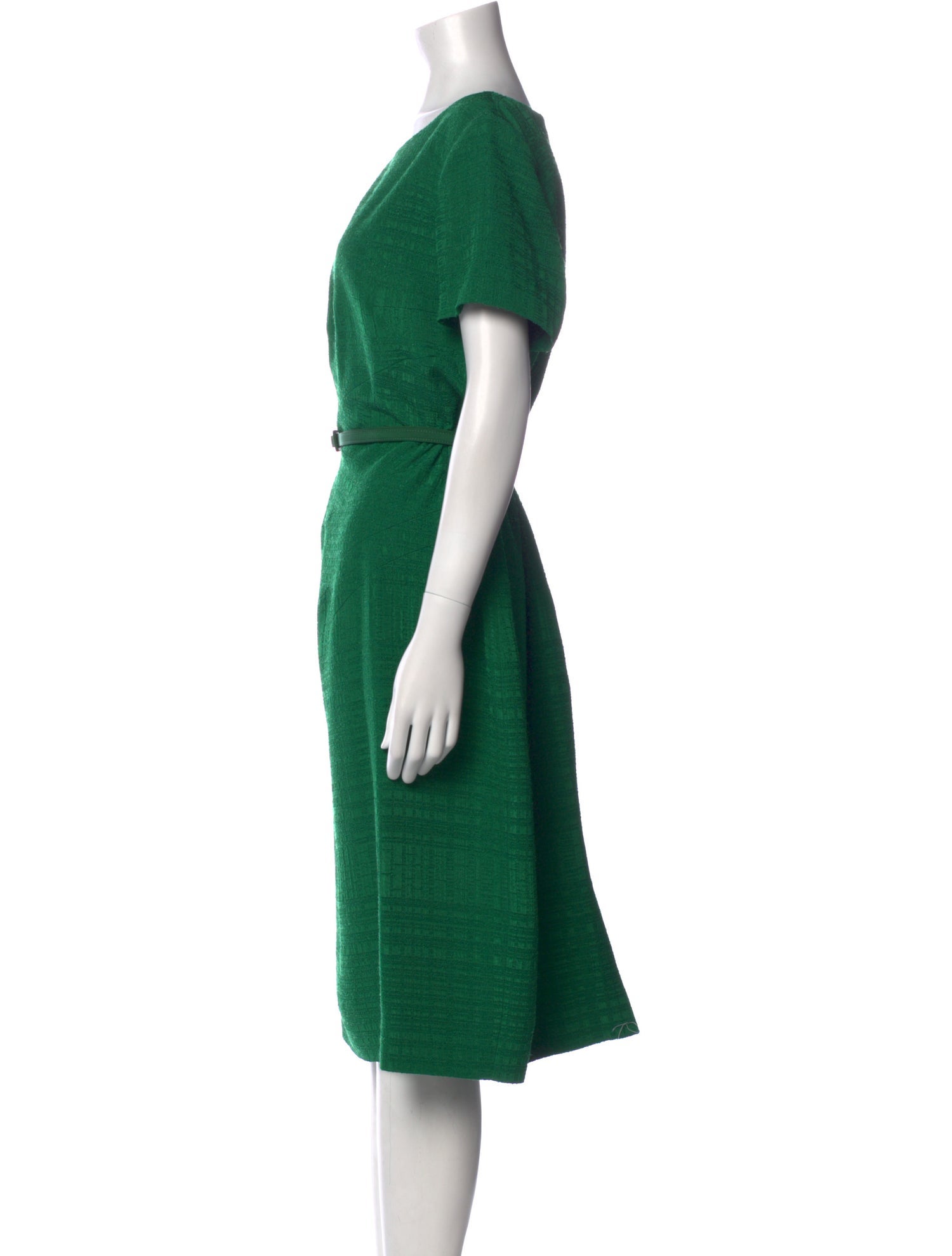 Oscar de la Renta Bateau Neckline Midi Length Dress