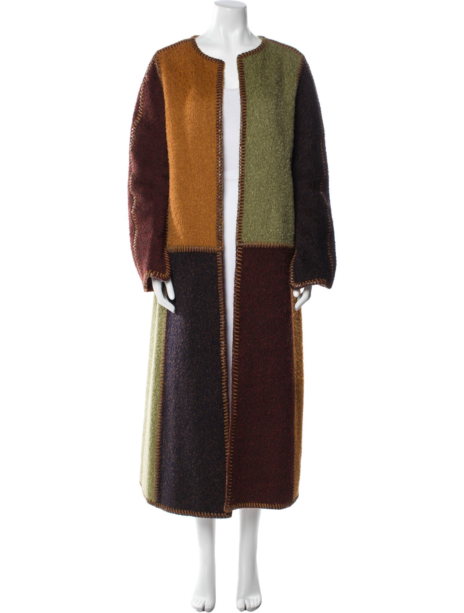 Oscar de la Renta Wool Faux Fur Coat