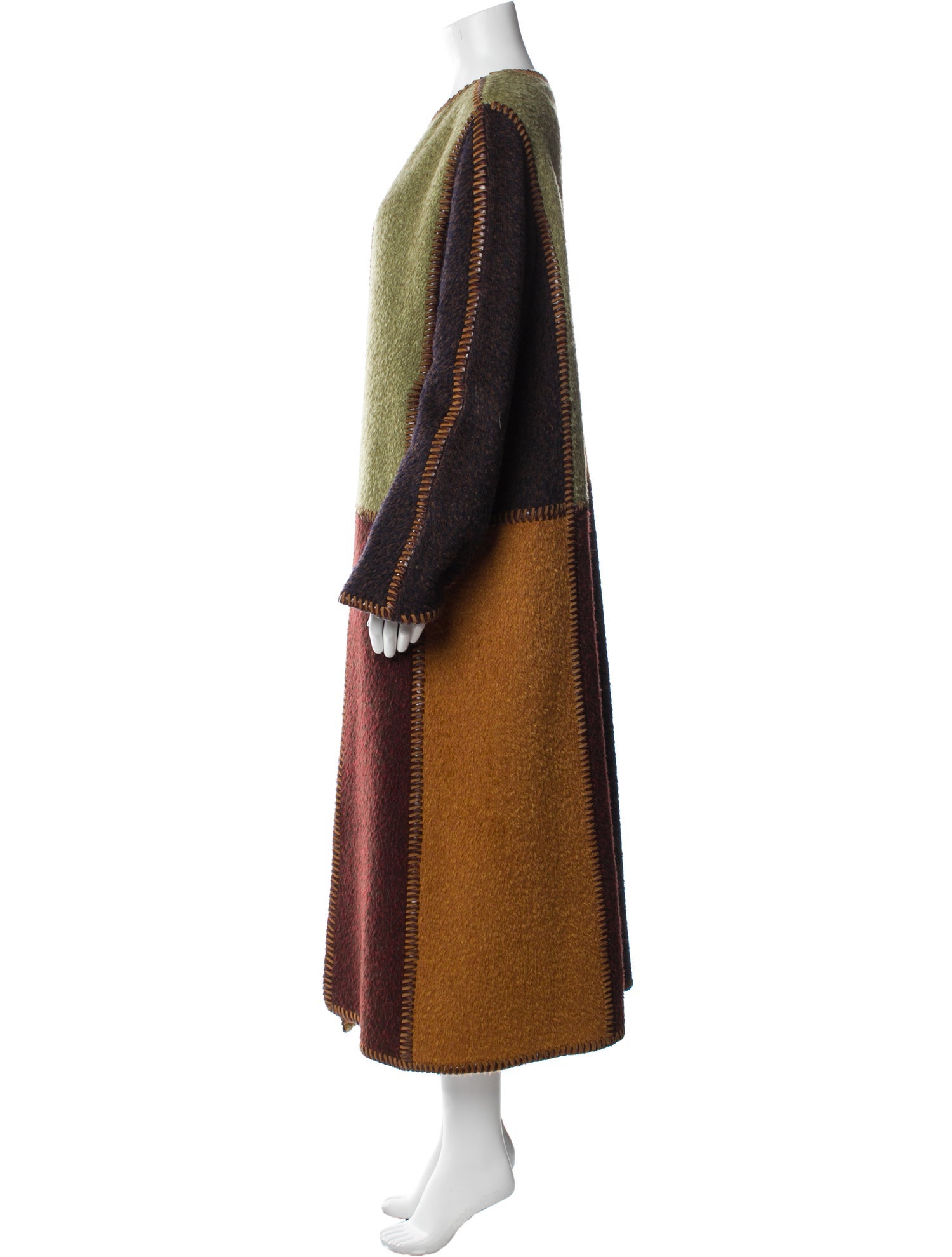 Oscar de la Renta Wool Faux Fur Coat