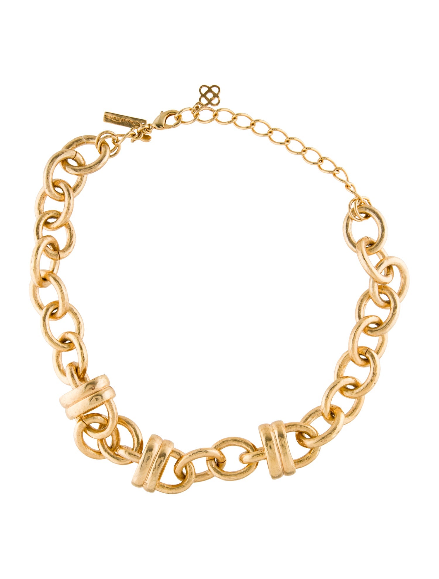 Oscar de la Renta Two Tier Chain Link Necklace