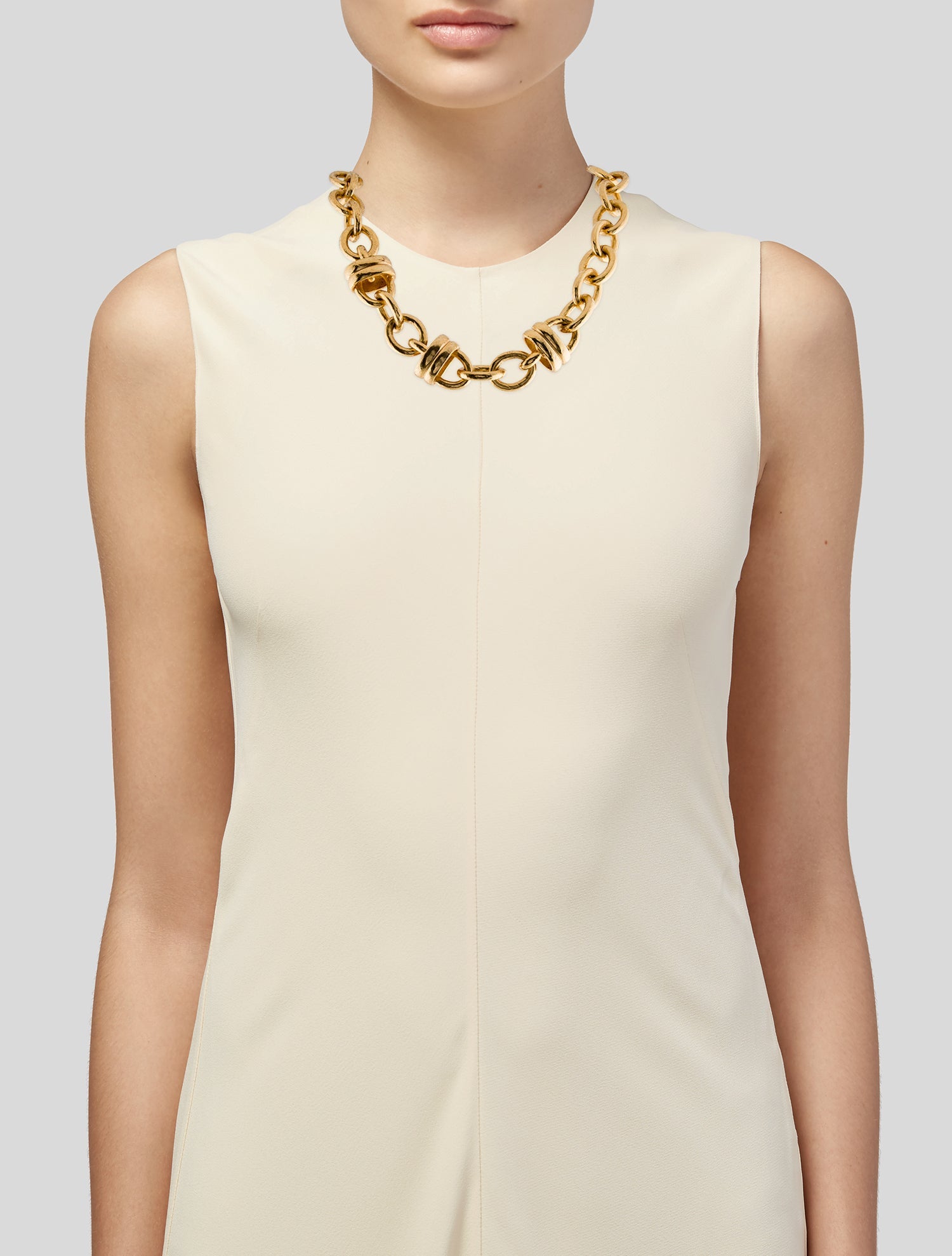Oscar de la Renta Two Tier Chain Link Necklace