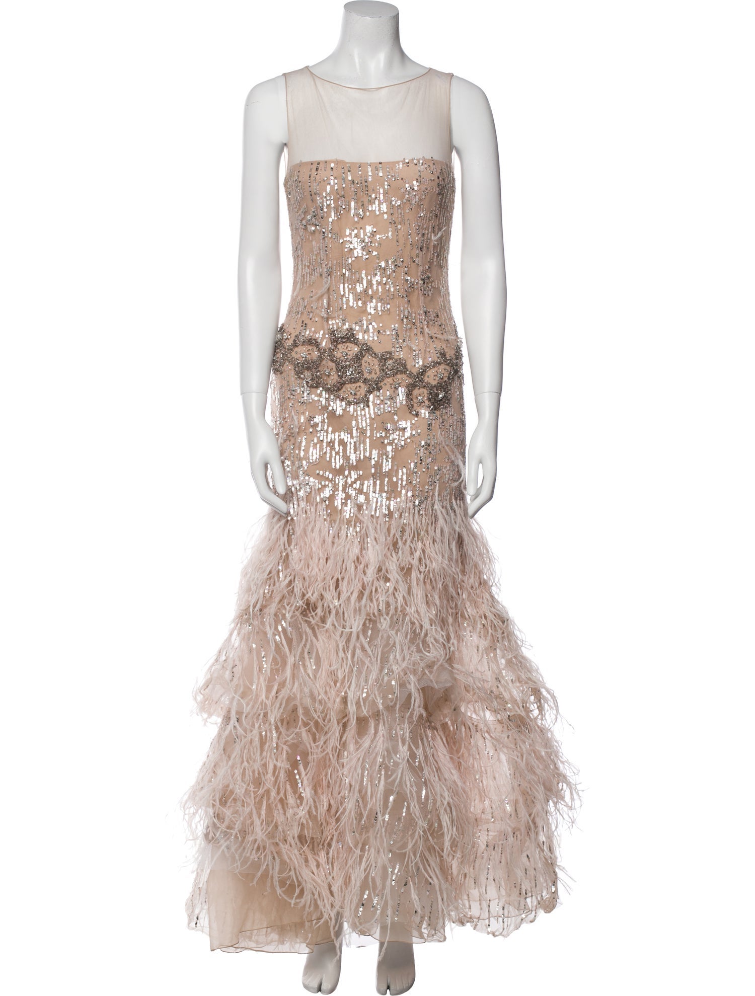 Oscar de la Renta Lace Pattern Long Dress