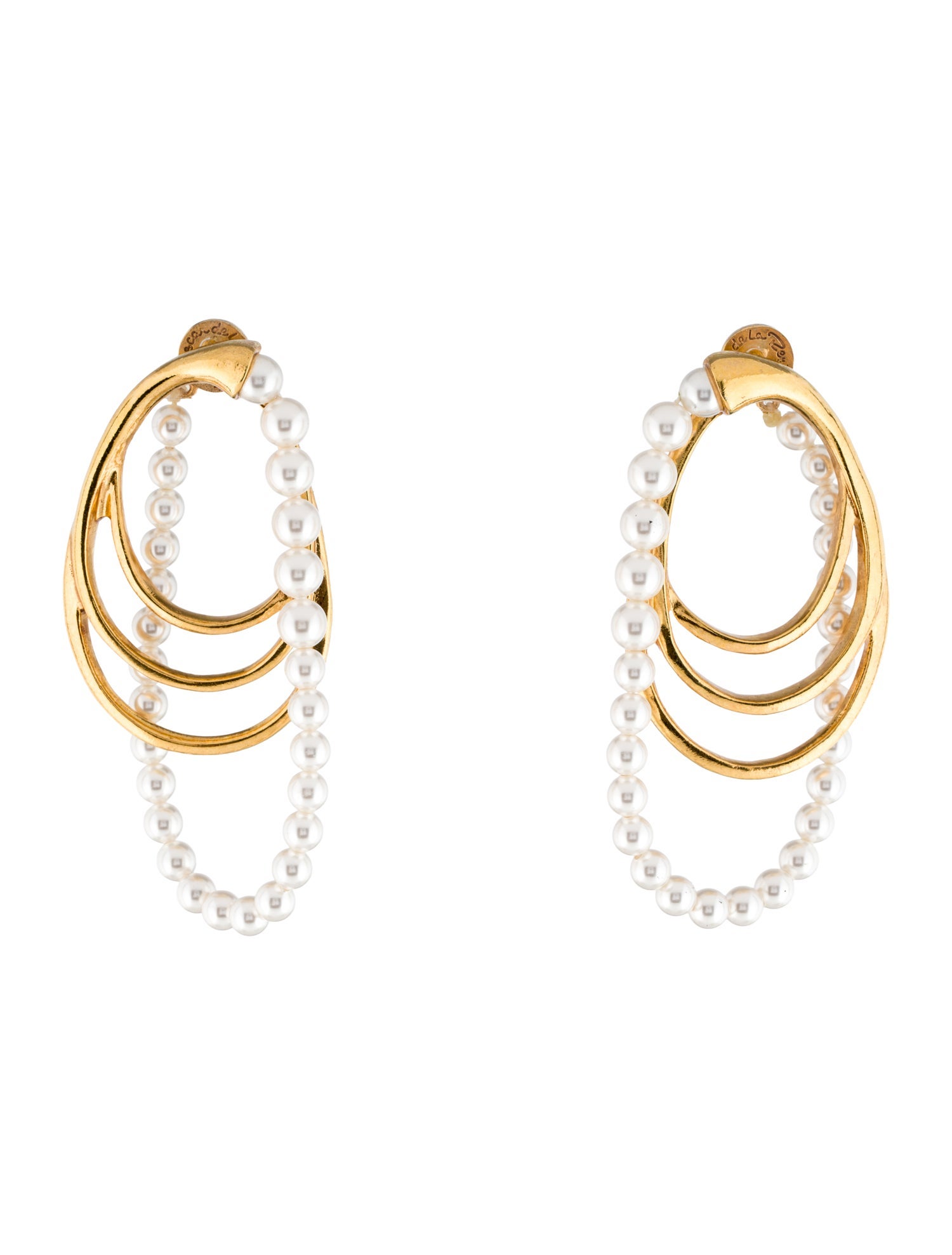Oscar de la Renta Faux Pearl Multi-Hoop Earrings