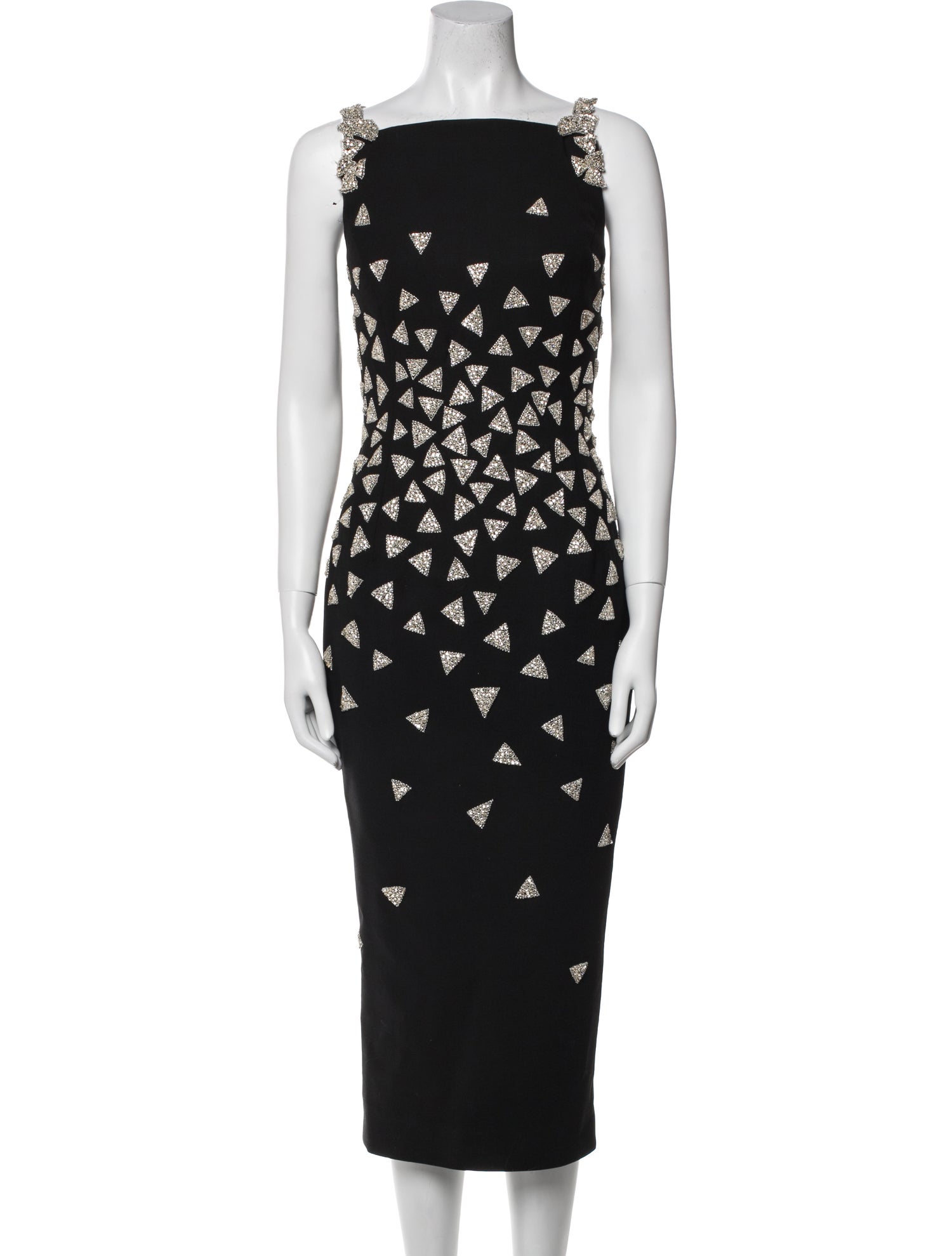 Oscar de la Renta Virgin Wool Midi Length Dress